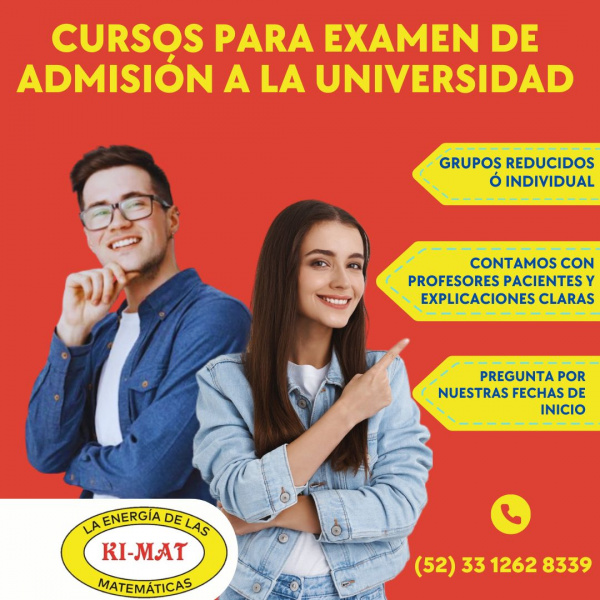 Curso examen admision universidad carrera profesional, licenciaturas o tecnico universitario