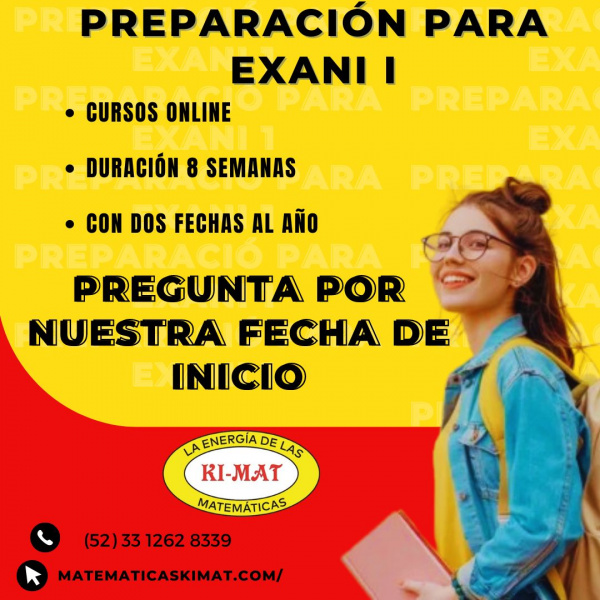 Curso de preparación para Examen a preparatoria o bachillerato Exani I Ceneval 