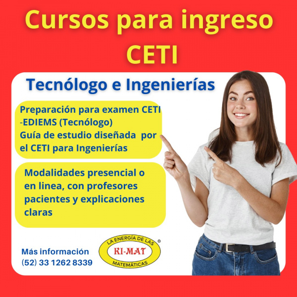 Curso para CETI. Preparación a examen de admisión Tecnólogo o Ingeniería